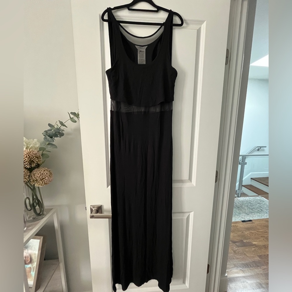 BCBGeneration sleeveless maxi dress with mesh detail